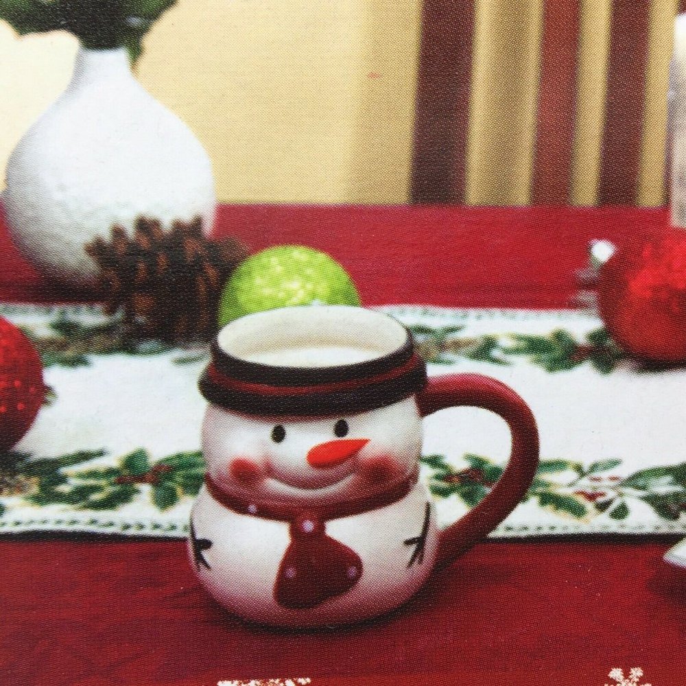 Snowman Christmas Holiday Mug Set 13.5oz Ceramic Hand Painted CROFTON NEW